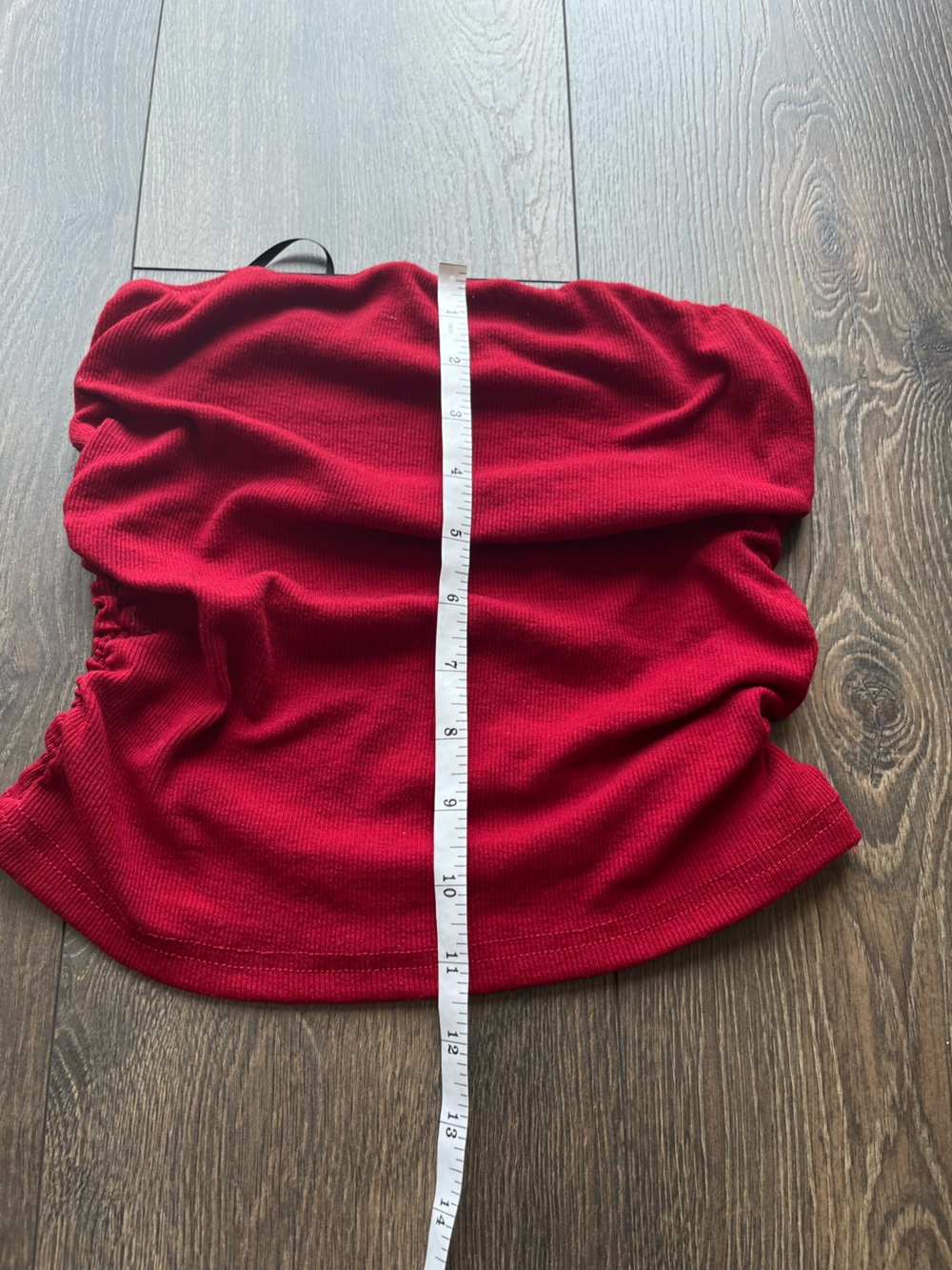 Red Ruched Tube Top - Picture 4 of 5